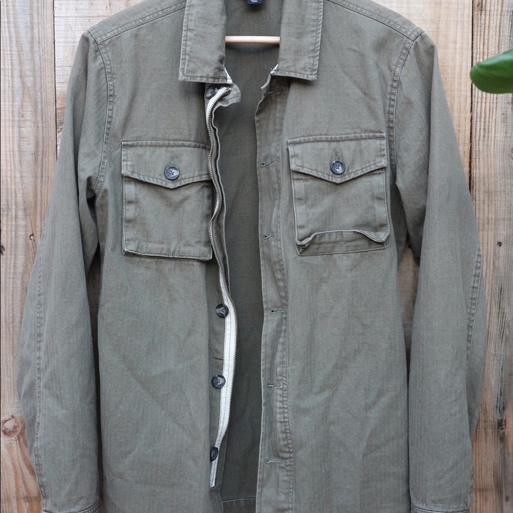 Adam Levine green button up/zipper
